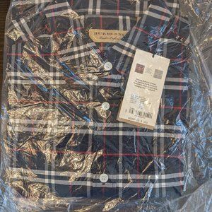 Burberry Navy Checkered Shirt